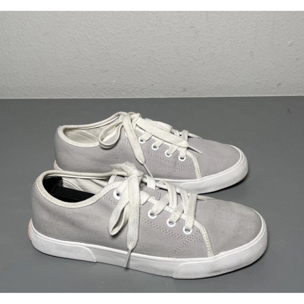Vionic Oasis Sneakers Womens Light Gray Canvas Lace Up Shoes Size 7